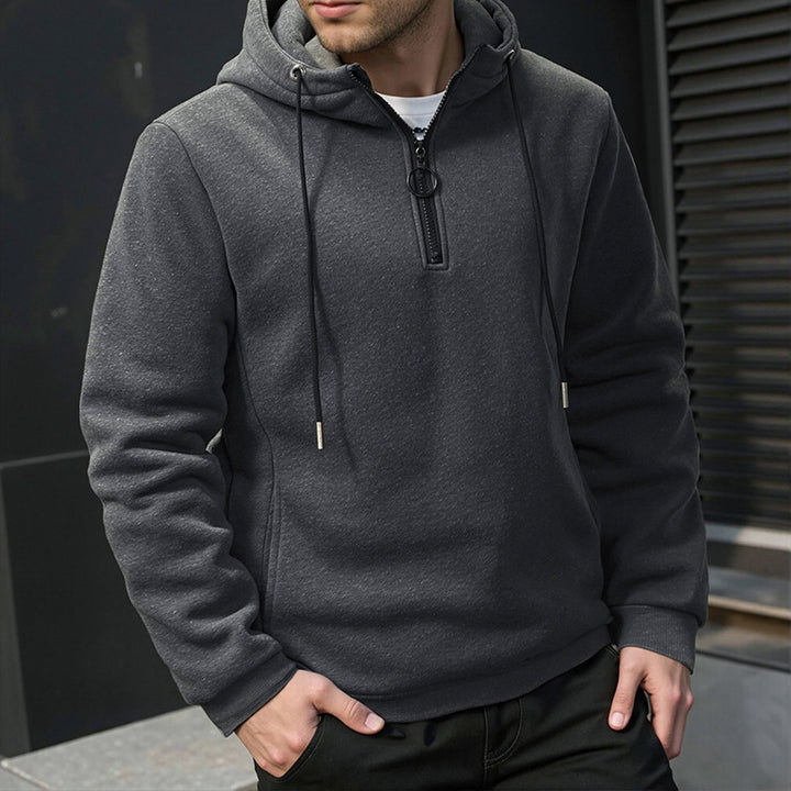 Men's hooded sweatshirt with functional zipper Lune London