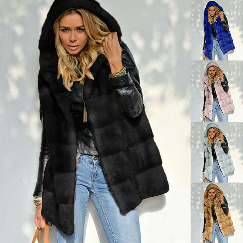 Fleece vest for ladies with hood Lune London