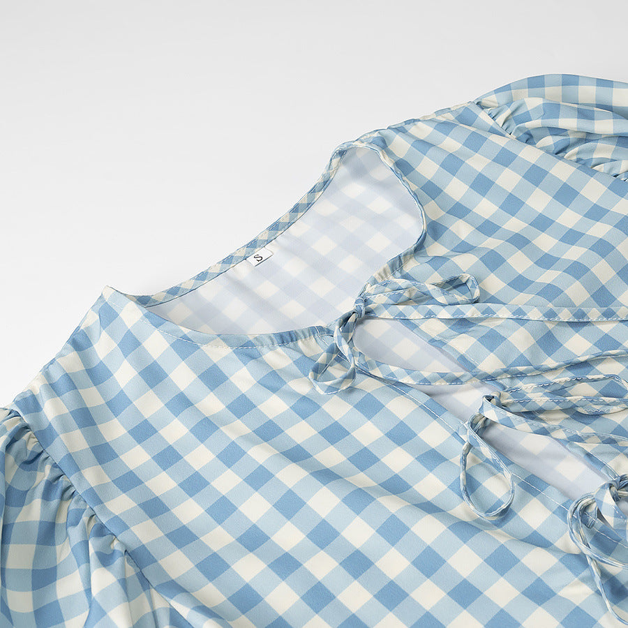 Blouses à carreaux pour femmes avec détails en volants Chic & Stil