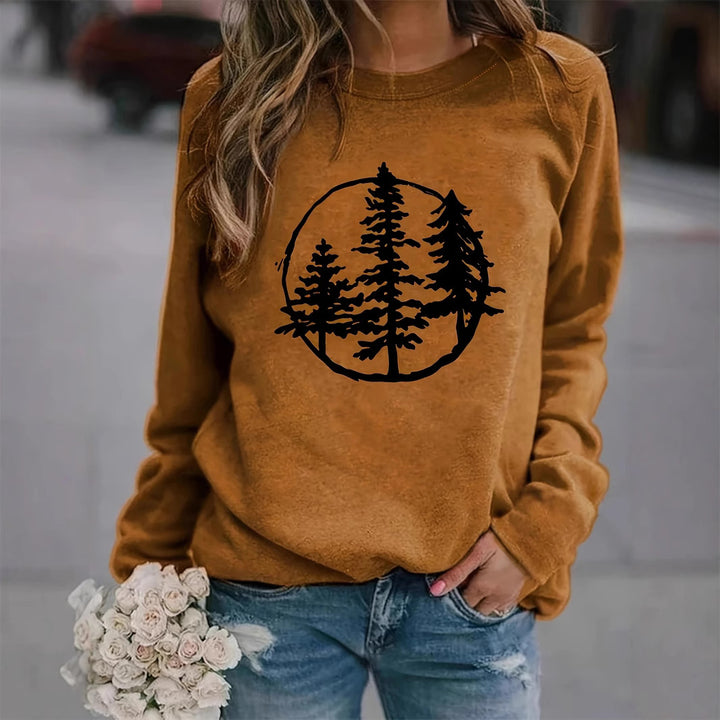 Sweatshirt femme avec motif nature cool et coupe décontractée Chic & Stil