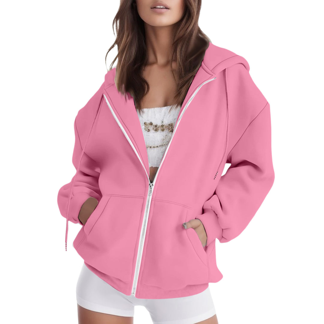 Ladies oversized hooded jacket with practical pockets Lune London