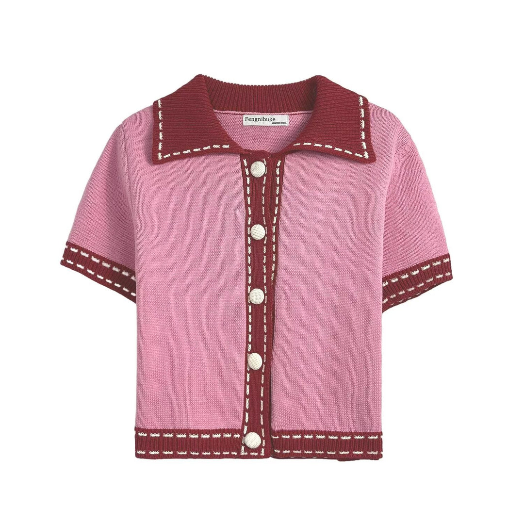 Short-sleeve sweater for ladies with contrasting details Lune London