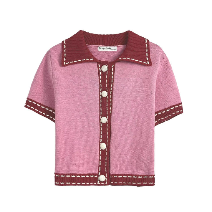 Short-sleeve sweater for ladies with contrasting details Lune London