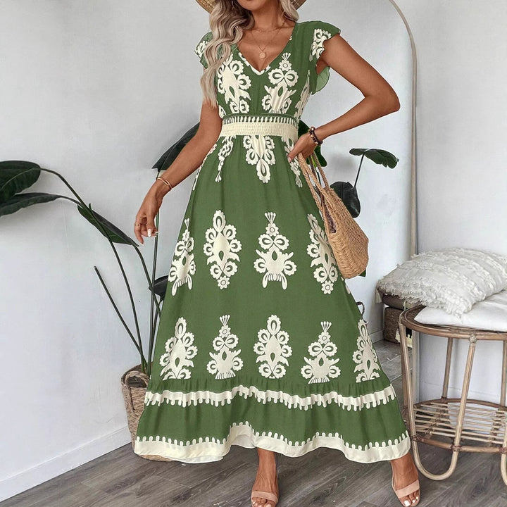 Bohemian Floral Maxi Dress for Women with Chic Smocked Waist and Style