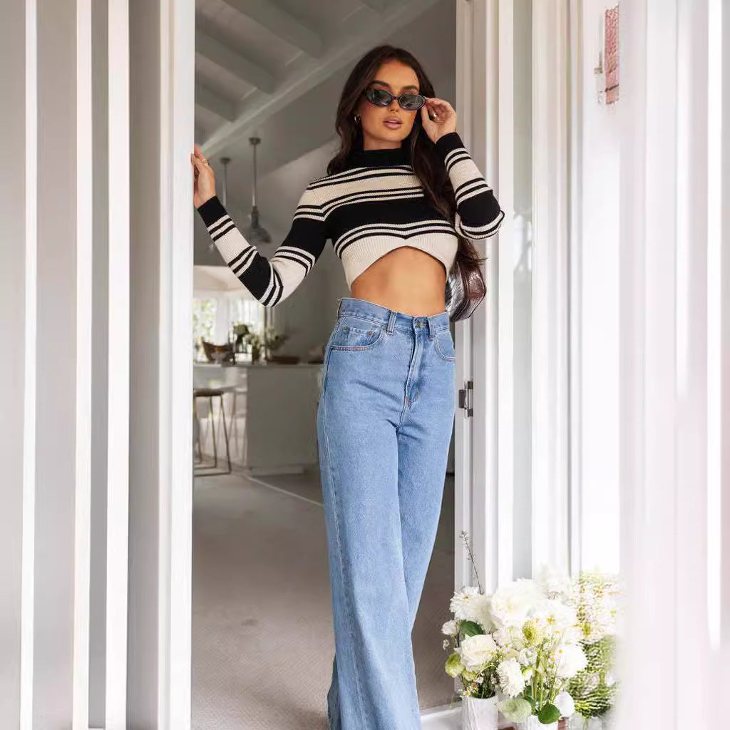 Women's Flared Jeans with High Waist and Wide Leg for Casual Style Lune London