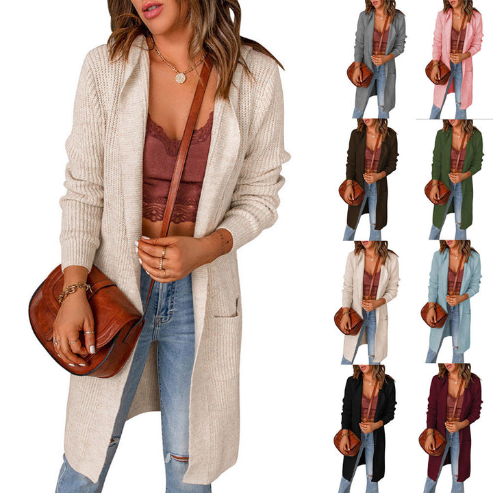 Oversized casual style women's knit jacket with pockets Lune London