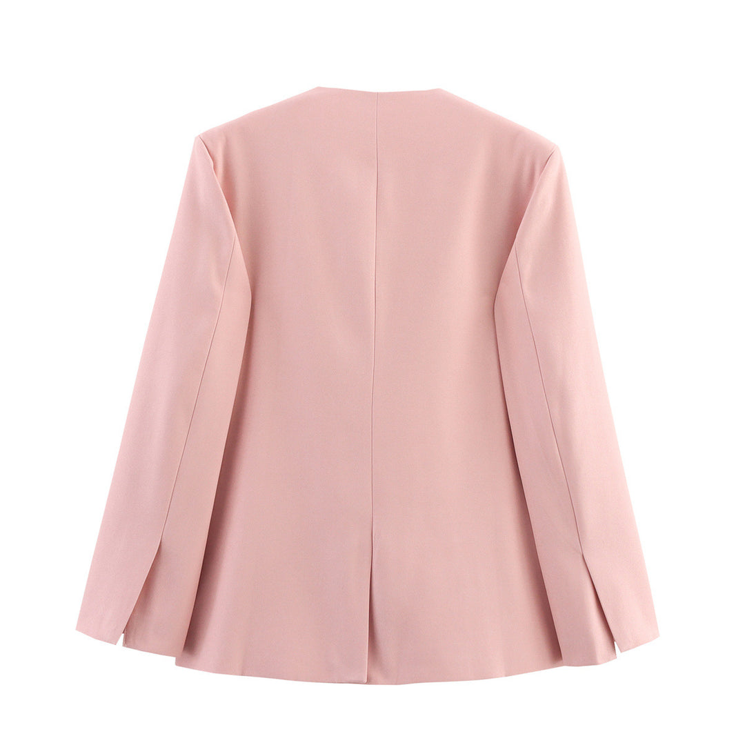 Women Oversized Blazer Elegant with V Neck and Chic Pockets and Style