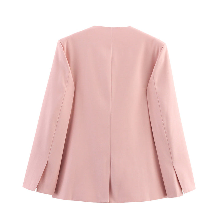 Women Oversized Blazer Elegant with V Neck and Chic Pockets and Style