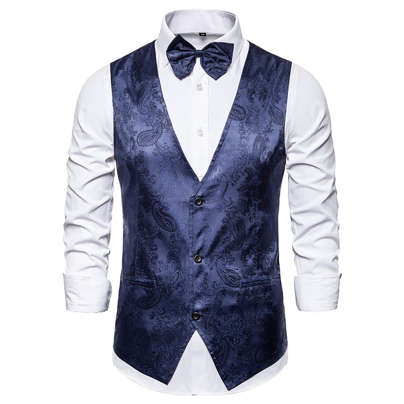 Elegant suit vest for men with a fine paisley pattern Lune London