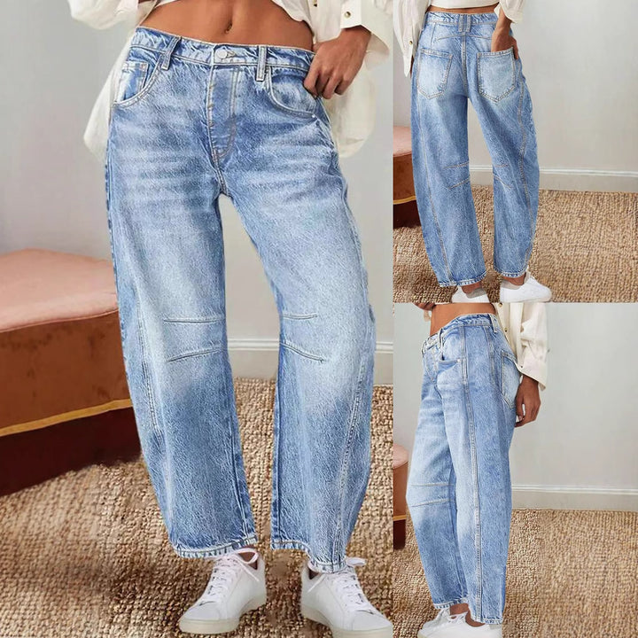 High-waisted casual jeans for ladies with wide cuts Lune London