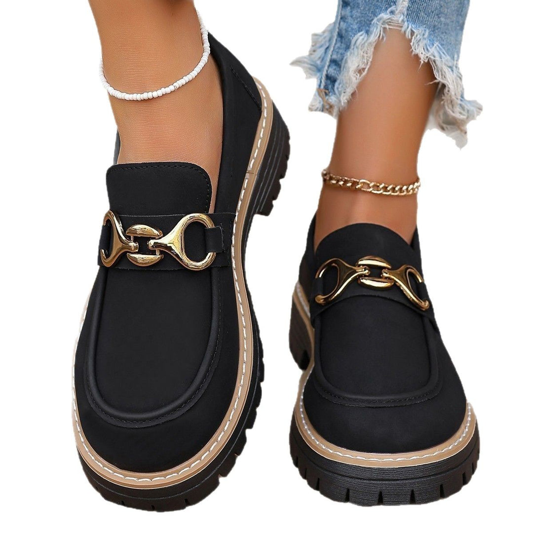 Women Stylish Loafers with trendy gold accent and comfortable profile sole Lune London