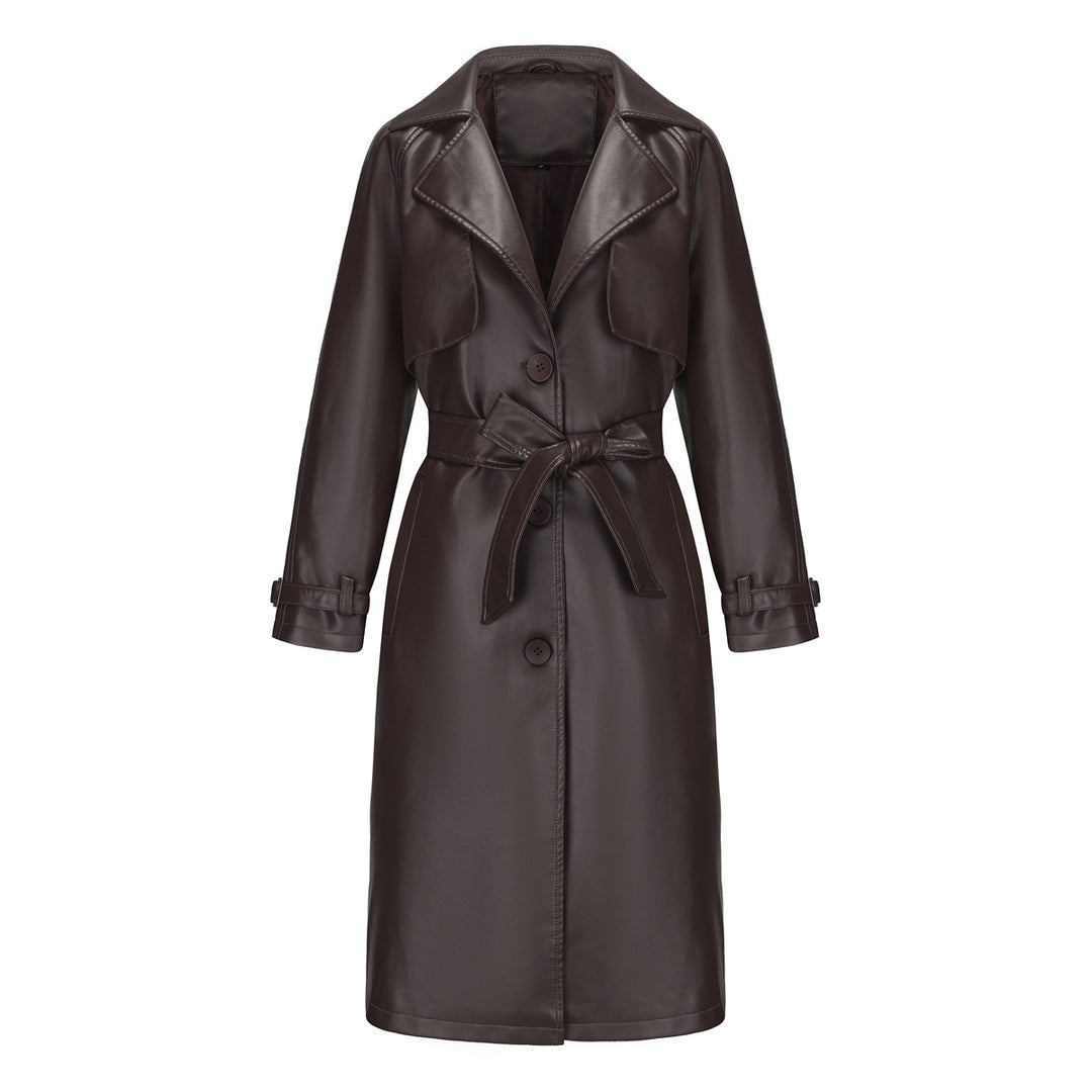 Fashion trench coat for women in high-quality faux leather Lune London