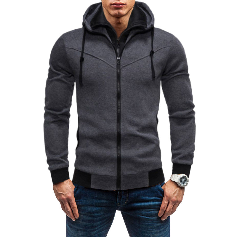 Sporty fleece jacket for men with high collar and practical pockets Lune London
