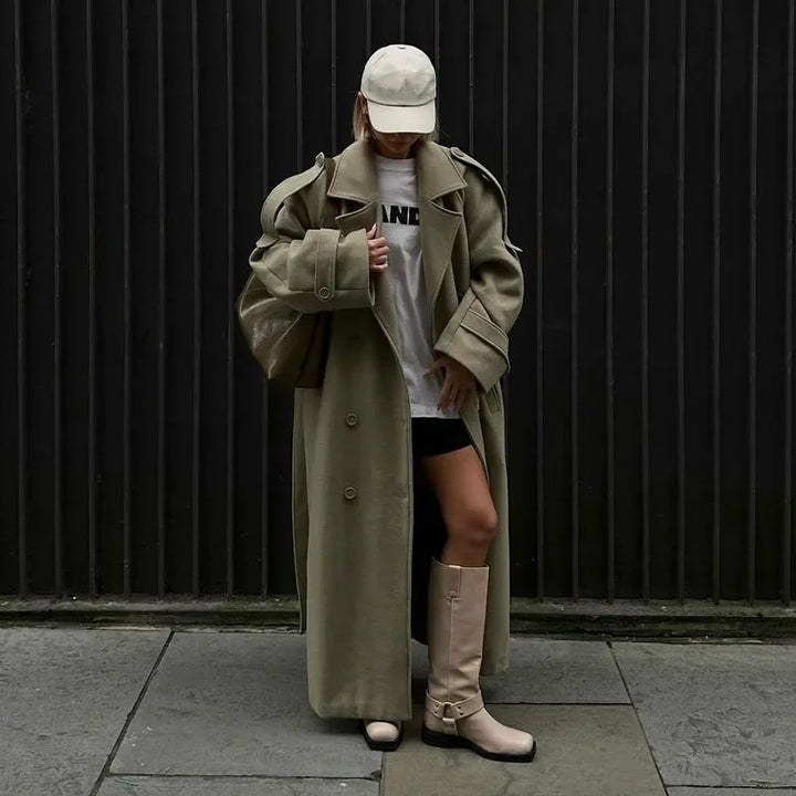 Manteau surdimensionné à la mode pour dames avec ceinture ajustable Chic & Stil