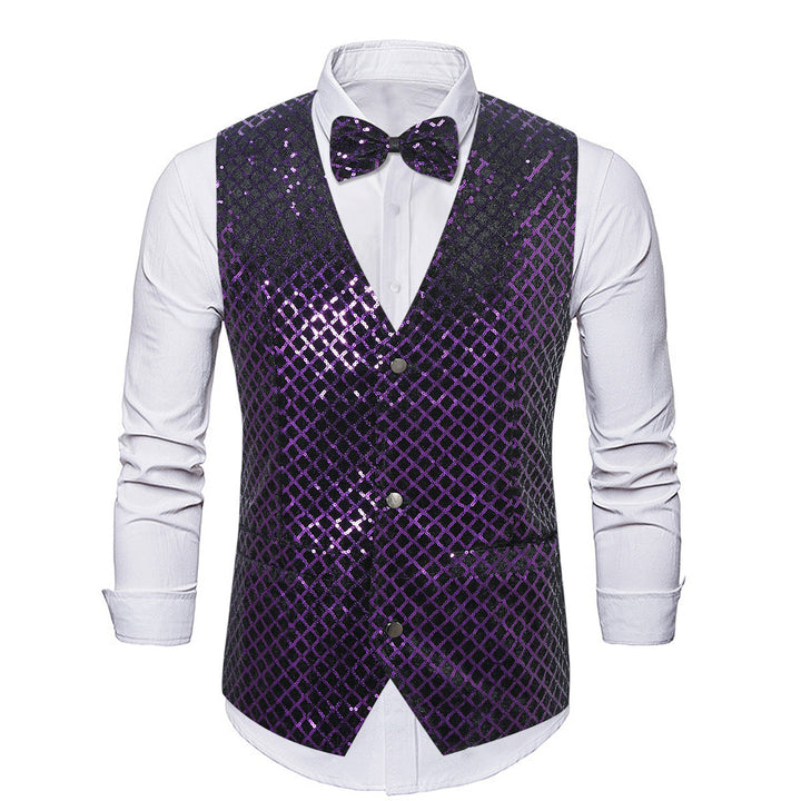 Elegant sequin blazer for men with matching tie closure Lune London