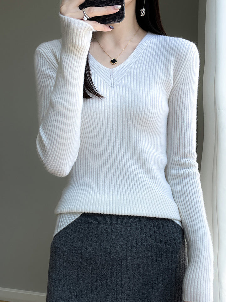 Lune London Women's Viscose Sweater with Ribbed Structure