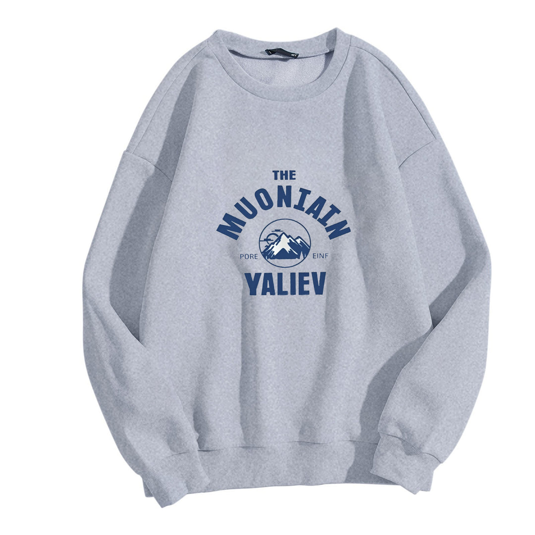 Women's cozy sweatshirt with front mountain motif Chic & Stil