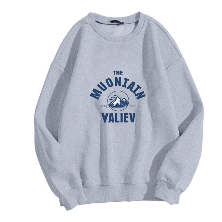 Women's cozy sweatshirt with front mountain motif Chic & Stil