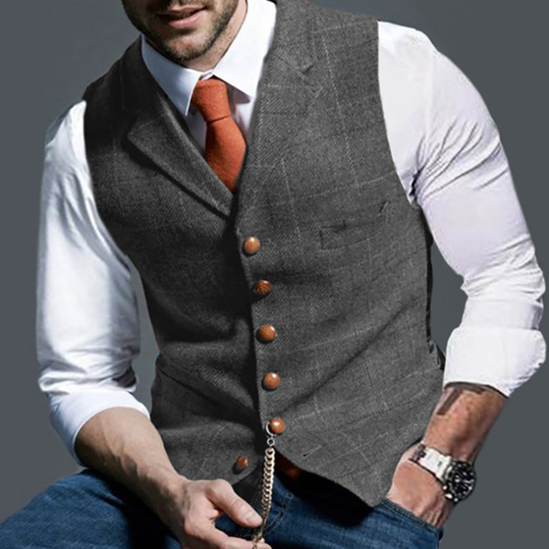 Men's Elegant Traditional Waistcoat Made Of High-Quality Fabric Lune London