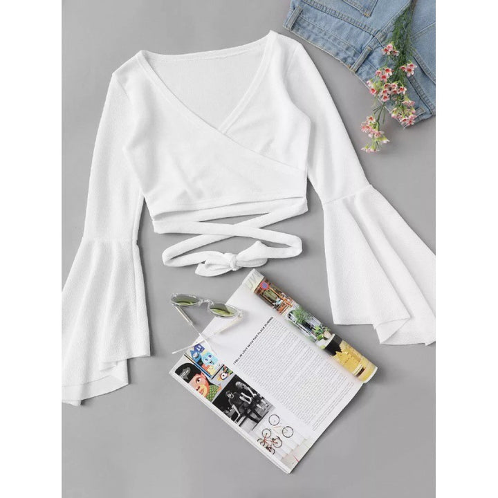 Lune London women's short rolled T-shirt with flared sleeves