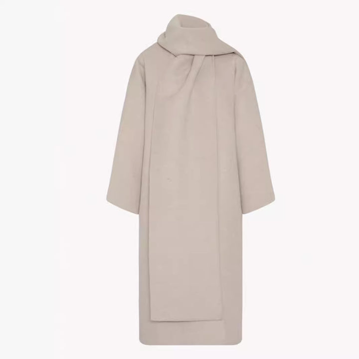 Poncho en laine élégant et intemporel pour femmes avec écharpe Chic & Stil