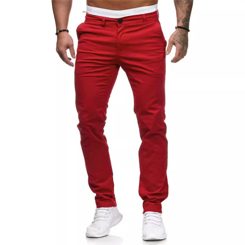 Slim fit chino pants for men with elastic waistband Lune London