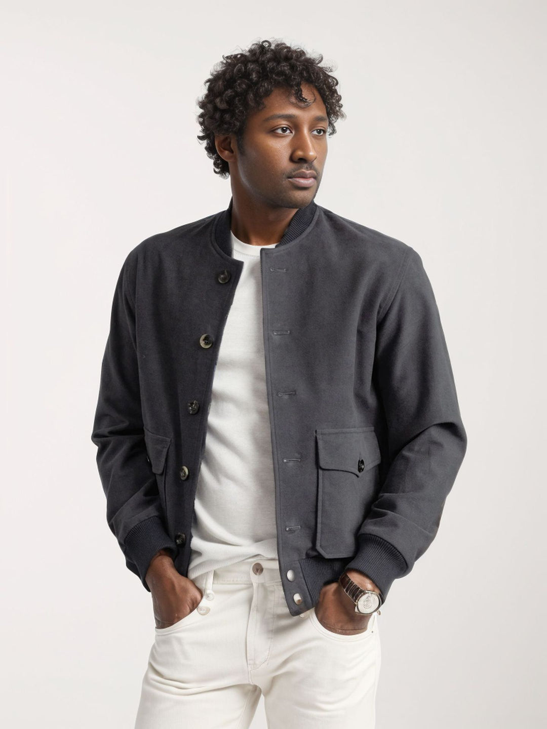 Casual bomber jacket for men made of high-quality material with practical pockets Lune London