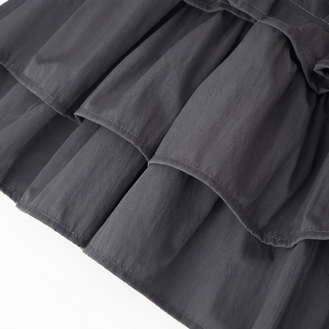 Long sleeve dress for women with ruffled hem Lune London