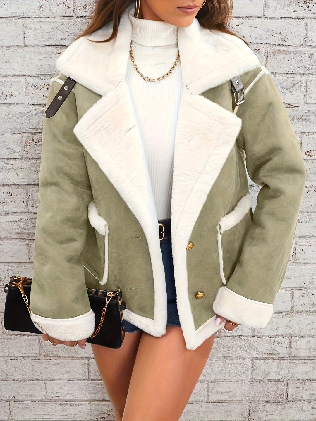 Women's oversized cozy jacket with luxurious faux fur Lune London