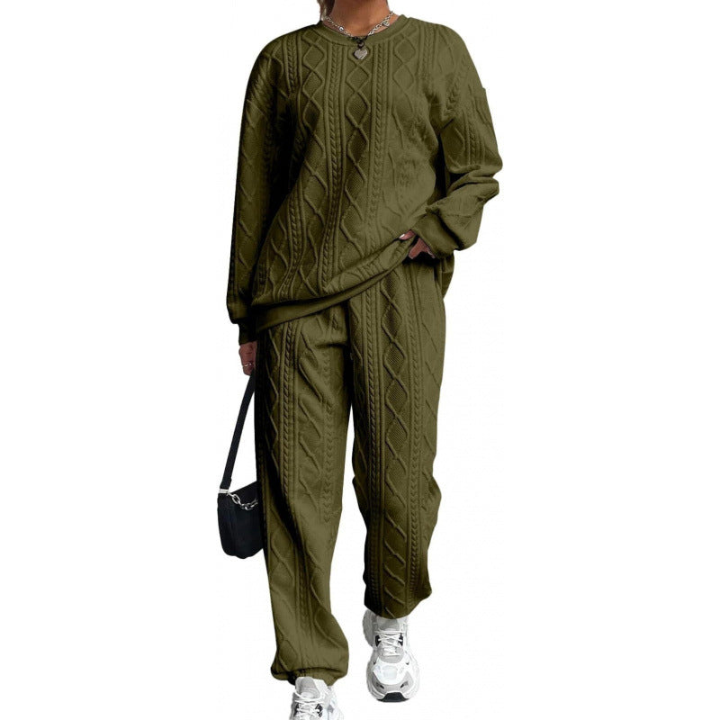Women's knit loungewear set with relaxed fit and textured surface Lune London
