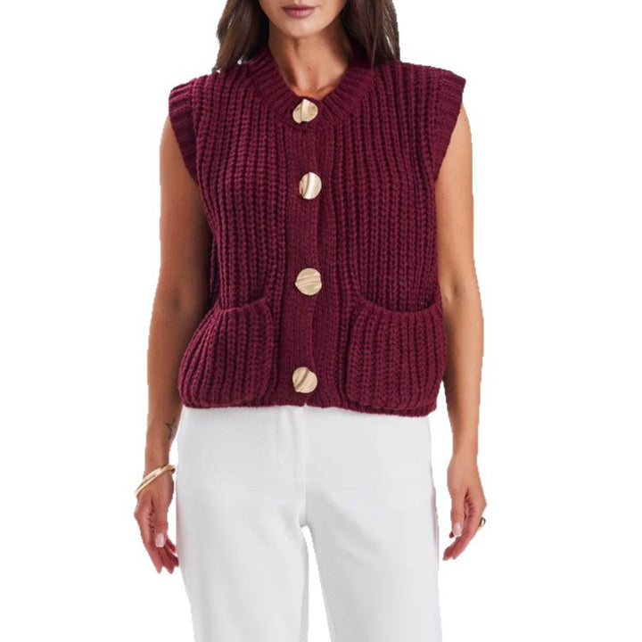Women's knit jacket with gold buttons and relaxed fit Lune London