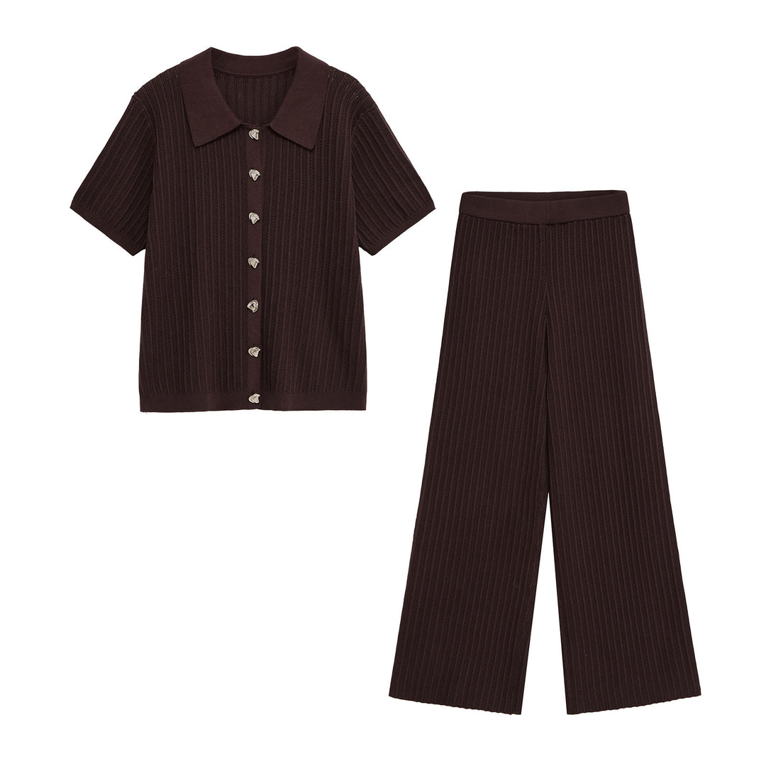 Pants for women with wide elastic waist and stylish stripes Lune London
