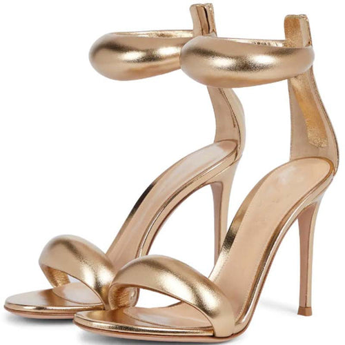 Ladies High Heel Strap Sandals with Anklet Strap Lune London