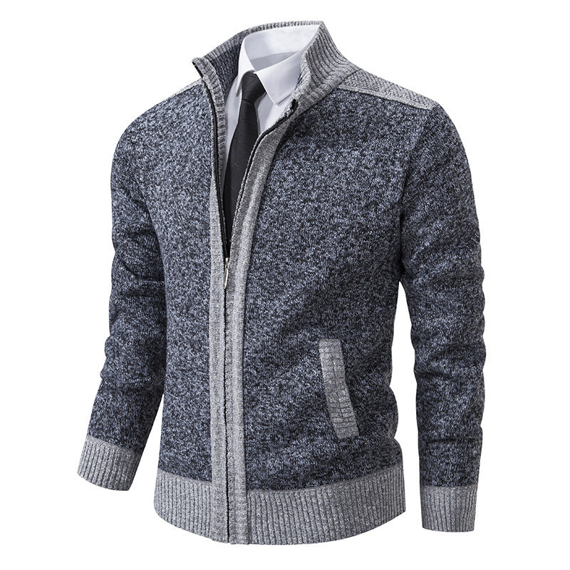 Elegant knit jacket for men with modern zipper and high collar Lune London