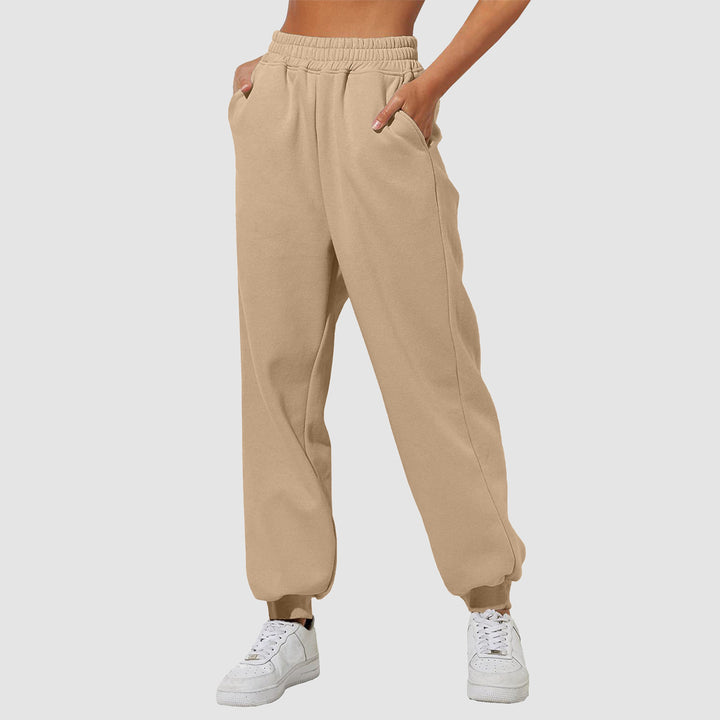 Casual women's jogger pants with elastic waistband and practical pockets Lune London