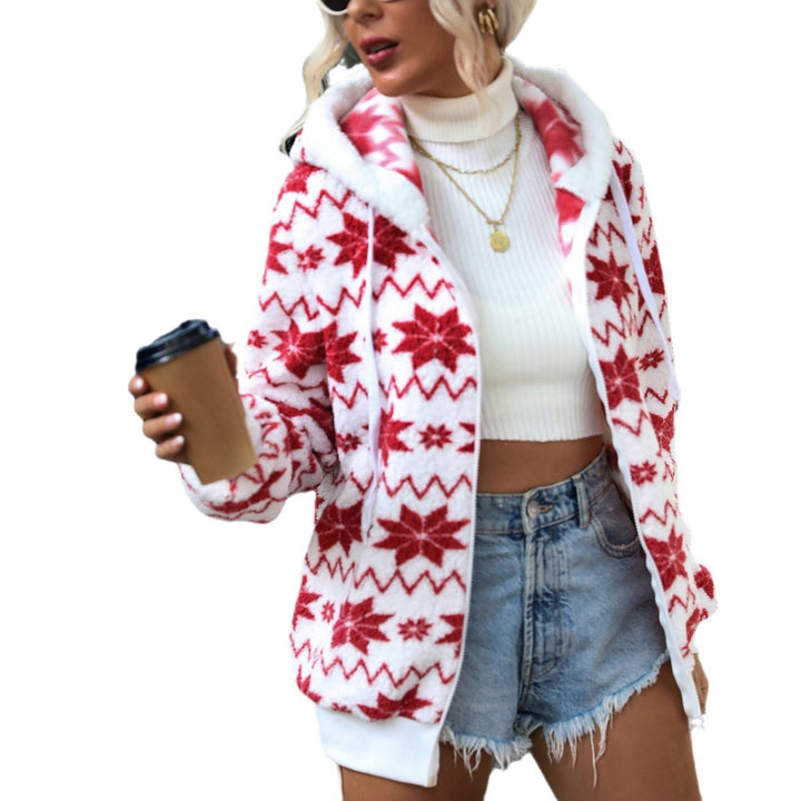 Comfortable fleece jacket for women with winter pattern Lune London