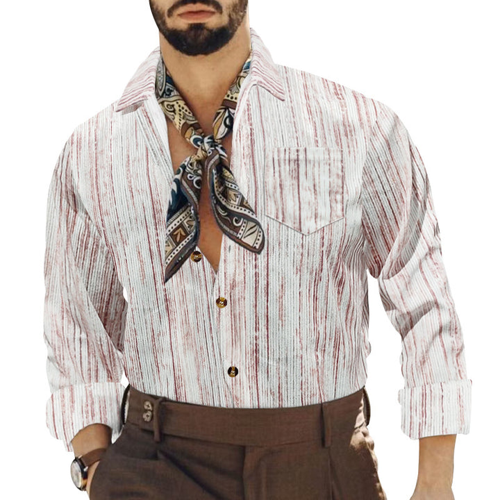 Men's long sleeve shirt with modern stripes and a chic and stylish appearance
