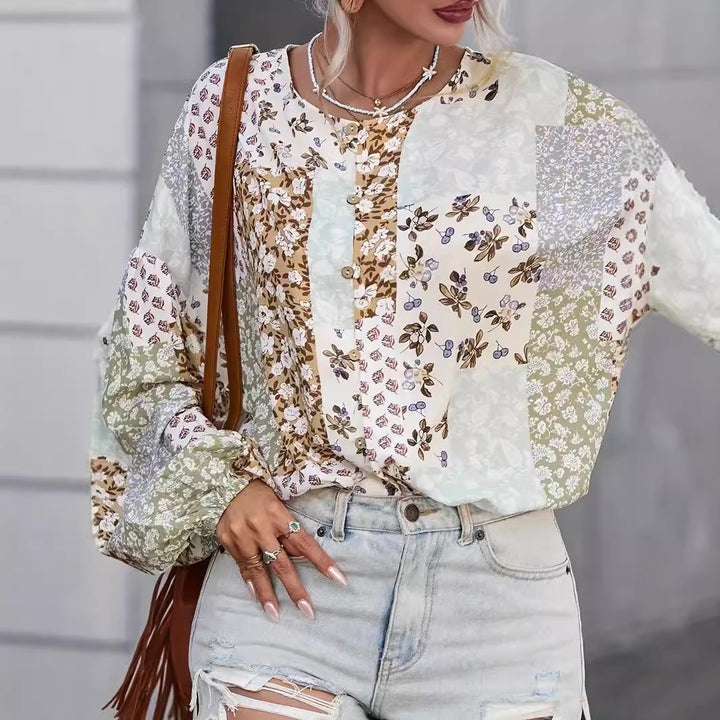 Women's blouse with a unique patchwork design Lune London