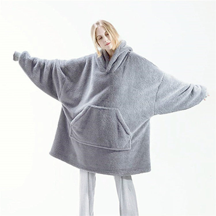 Ladies Oversized Cozy Fleece Hoodie with Practical Pockets Lune London