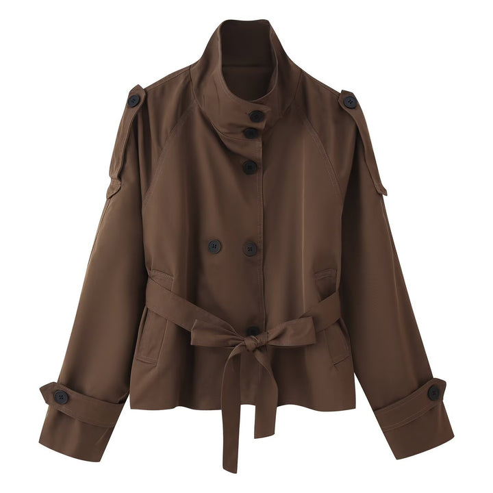 Trendy women's transition jacket with adjustable belt and practical pockets Lune London