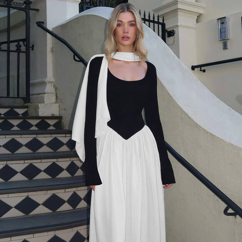 Women Elegant Long Sleeve Top with Asymmetric Design Lune London