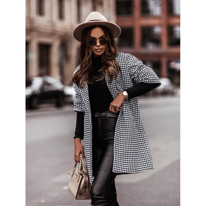 Ladies Oversized Check Coat Lune London