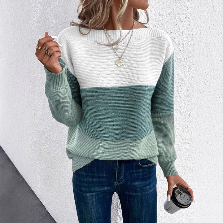 Ladies Classic Sweater with Chic and Stylish Striped Pattern