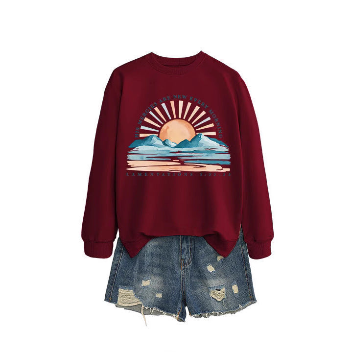 Sweatshirt pour femmes avec design inspirant de lever de soleil et coupe décontractée Chic & Stil