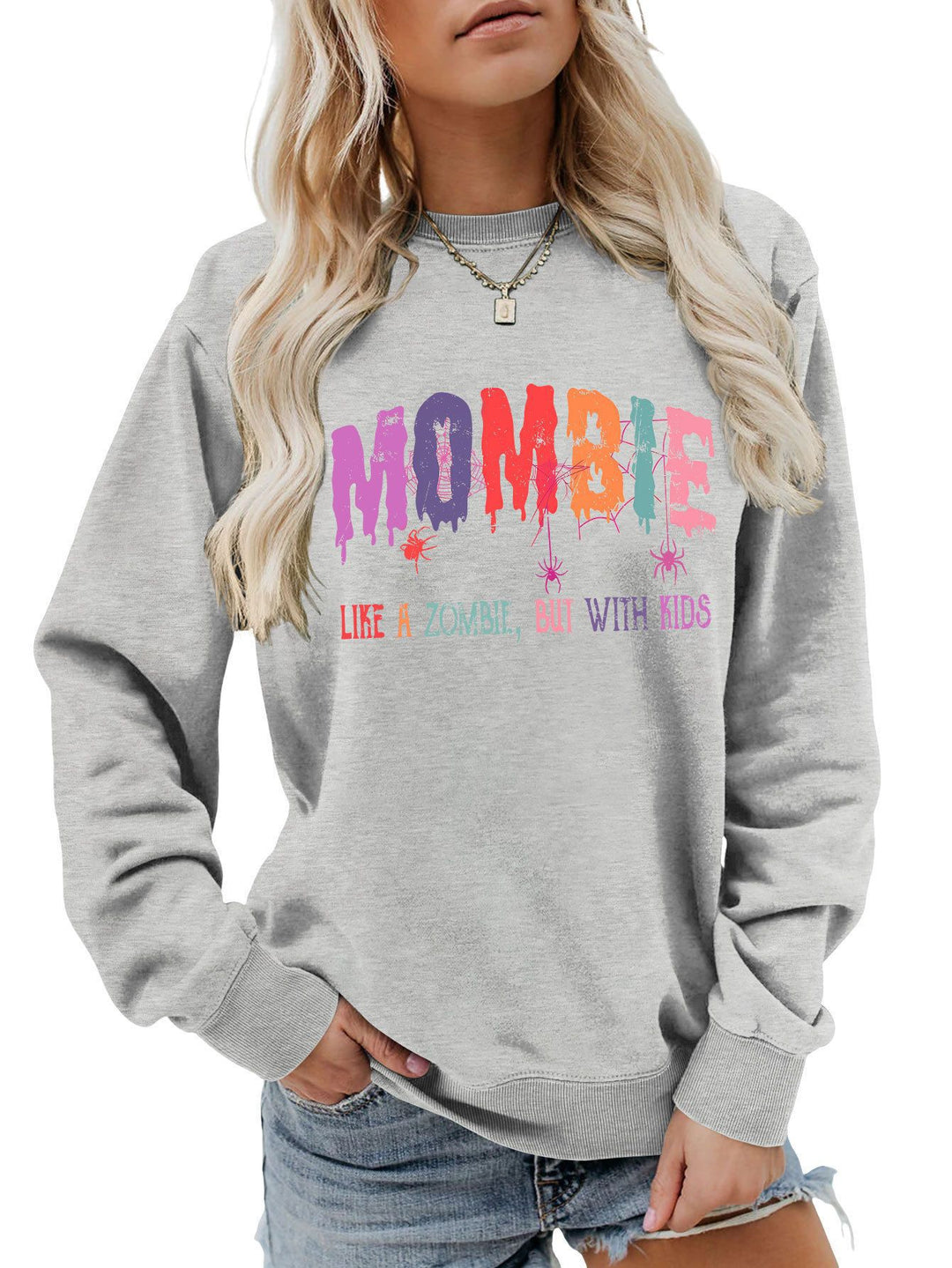 Sweat-shirt pour dames avec motif zombie créatif Chic & Stil