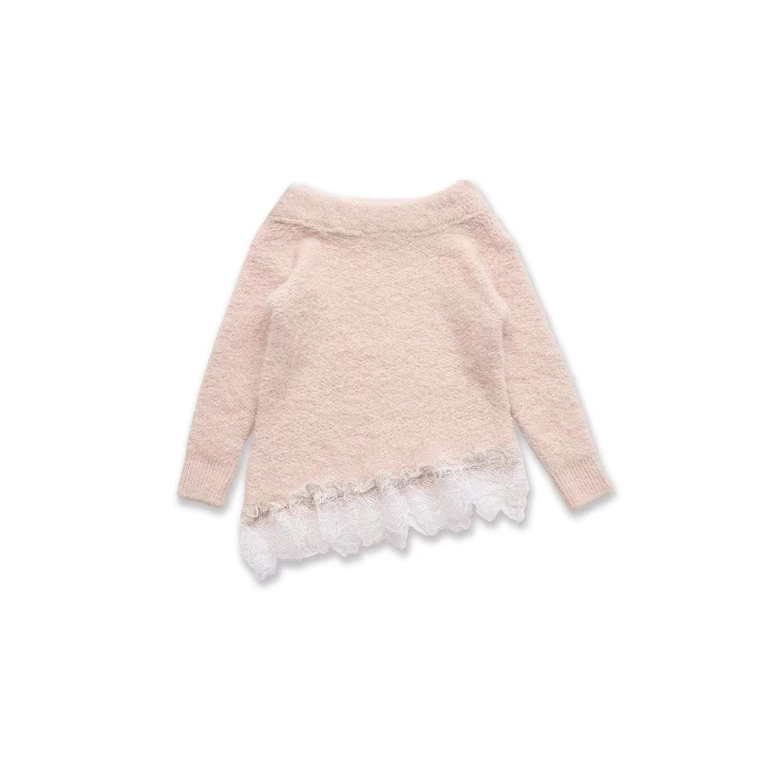 Pull pour femmes avec bordure en dentelle ludique Chic & Stil