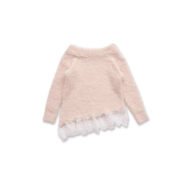 Pull pour femmes avec bordure en dentelle ludique Chic & Stil