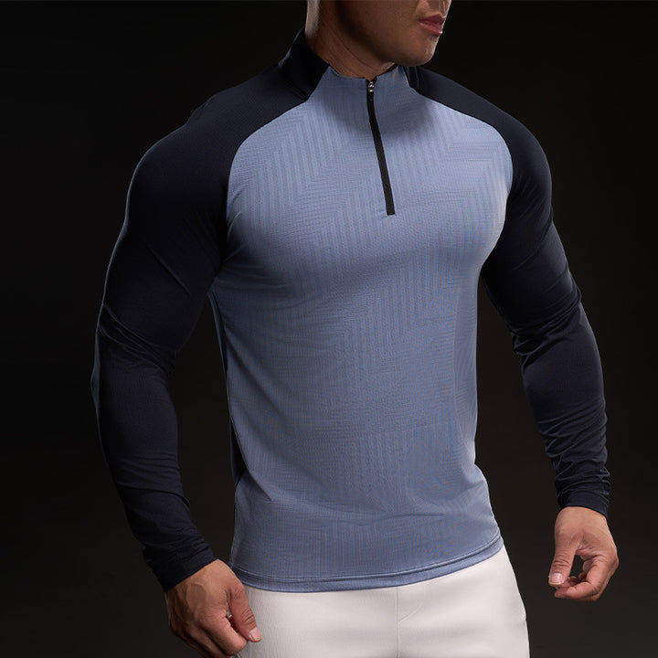 Men's Long Sleeve Sports Top with High Collar Lune London
