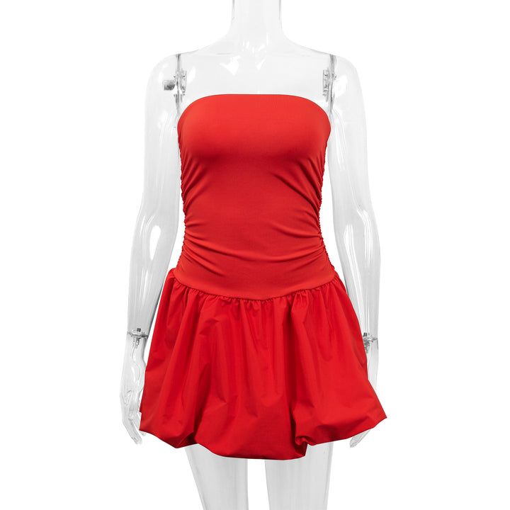 Women's figure-flattering mini dress with ruching and voluminous skirt Lune London