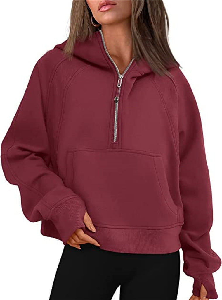 Ladies Oversized Hoodie with practical kangaroo pocket and zipper Lune London